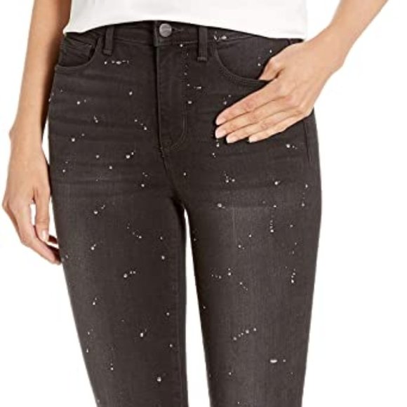 Social Standard by Sanctuary JET BLACK SPARKLE High Rise Skinny Jean - Picture 2 of 9